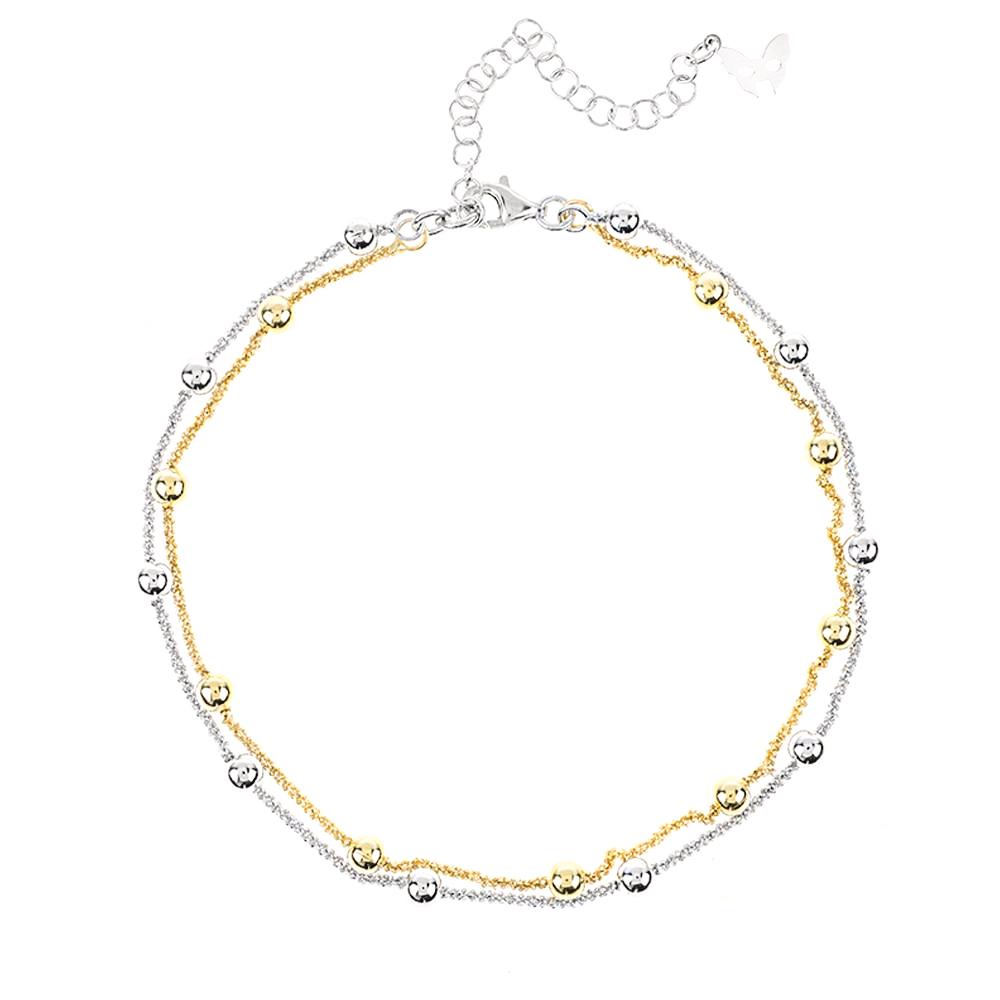 Silver and Gold Ankle Chain | Vamp London Jewellery