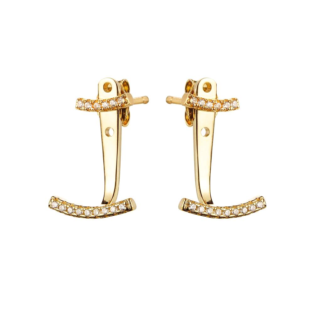 Yellow Gold Ear Jackets | Vamp London Jewellery