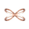 Rose Gold Crossover Ring | Vamp London Jewellery