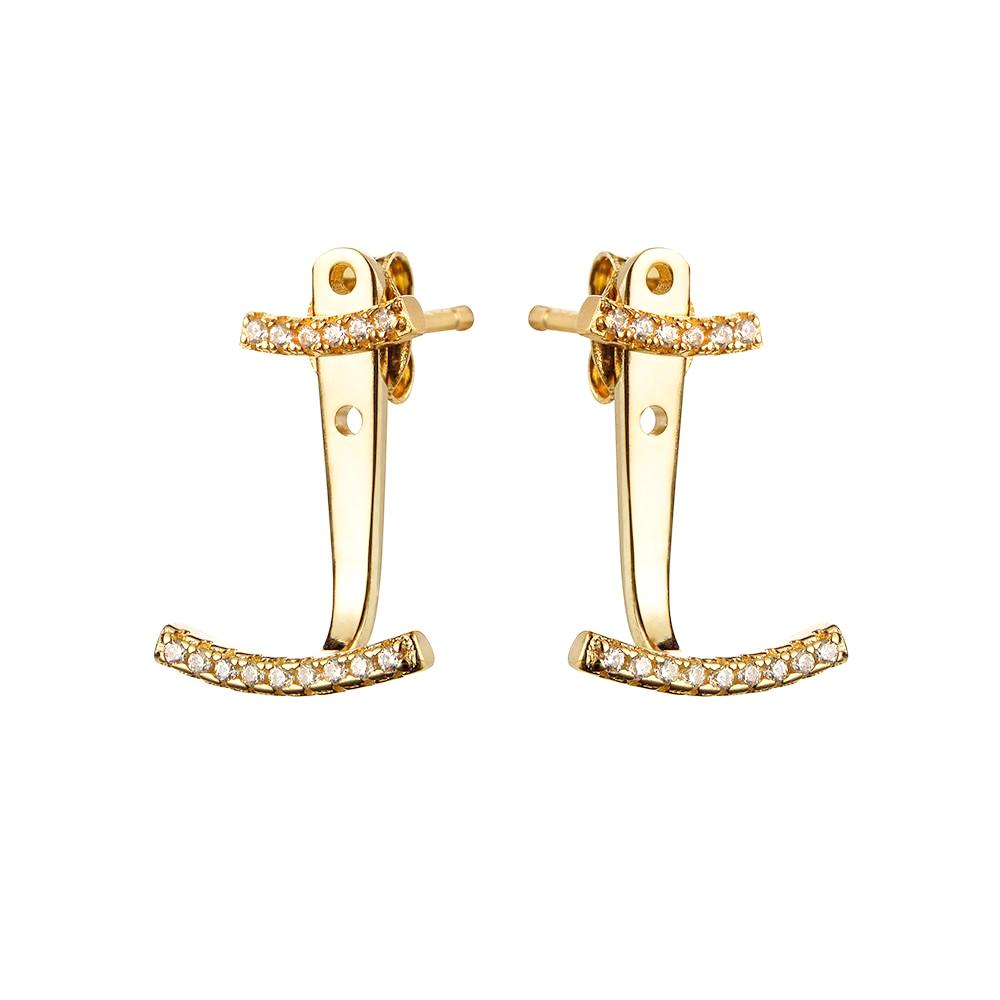 Yellow Gold Ear Jackets | Vamp London Jewellery