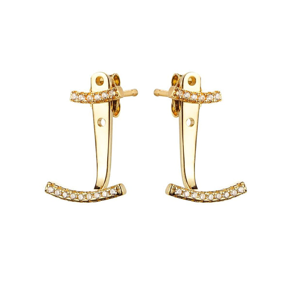 Yellow Gold Ear Jackets | Vamp London Jewellery