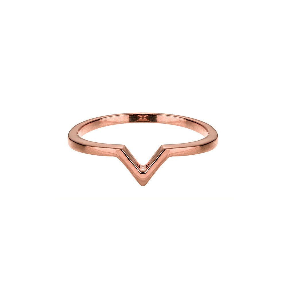 Rose Gold V Ring | Vamp London Jewellery