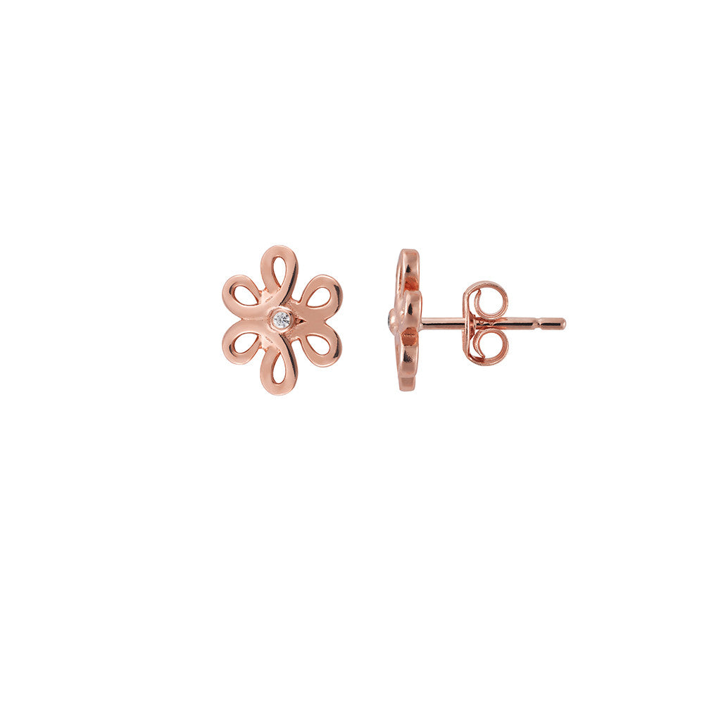 Rose Gold Flower Studs | Vamp London Jewellery