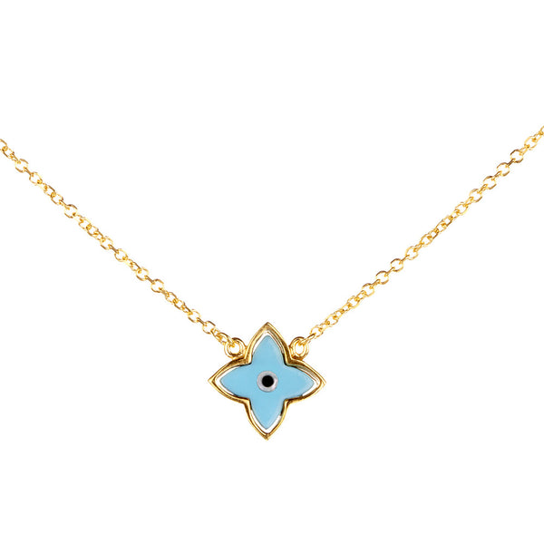 Symbolic Evil Eye Yellow Gold Necklace | Vamp London Jewellery