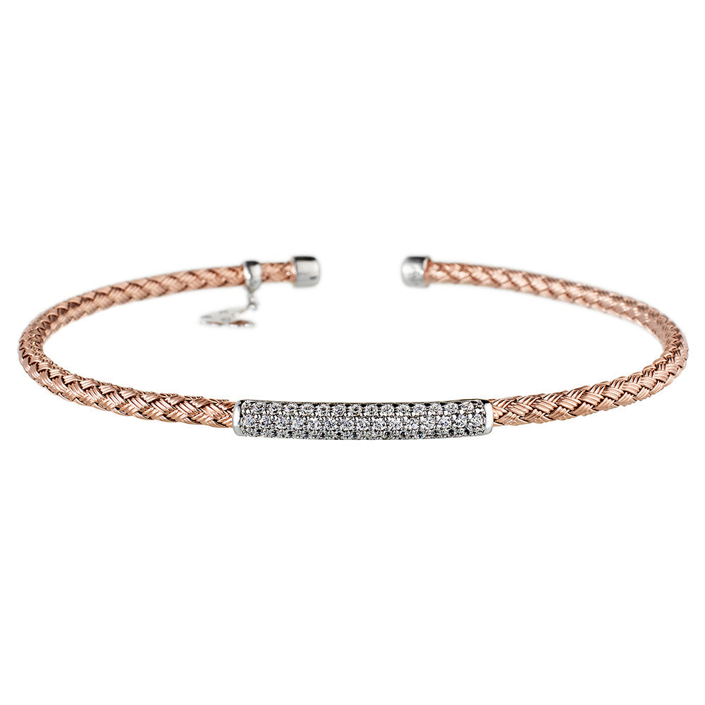 Rose Gold Bracelet CZ Bar | Vamp London Jewellery