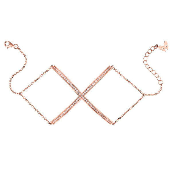 Rose Gold X Bracelet | Vamp London Jewellery