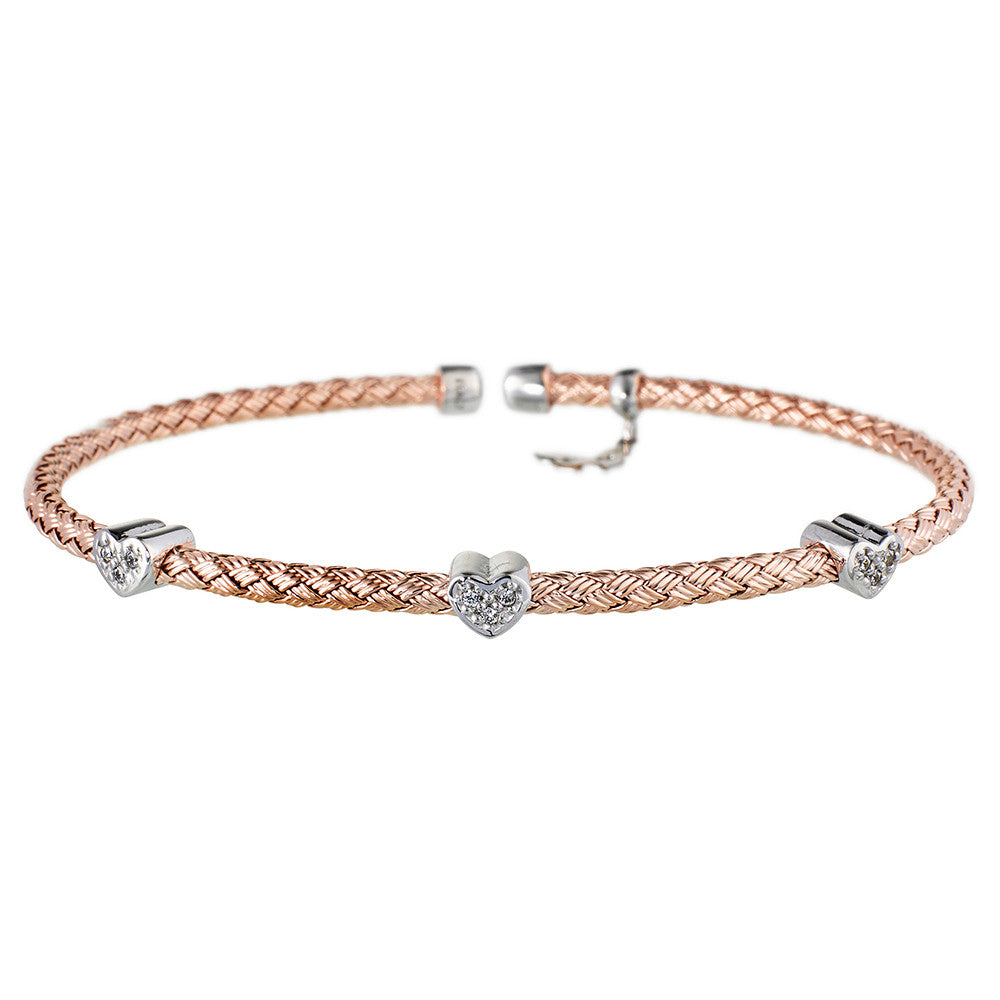 Rose Gold Hearts Bracelet | Vamp London Jewellery