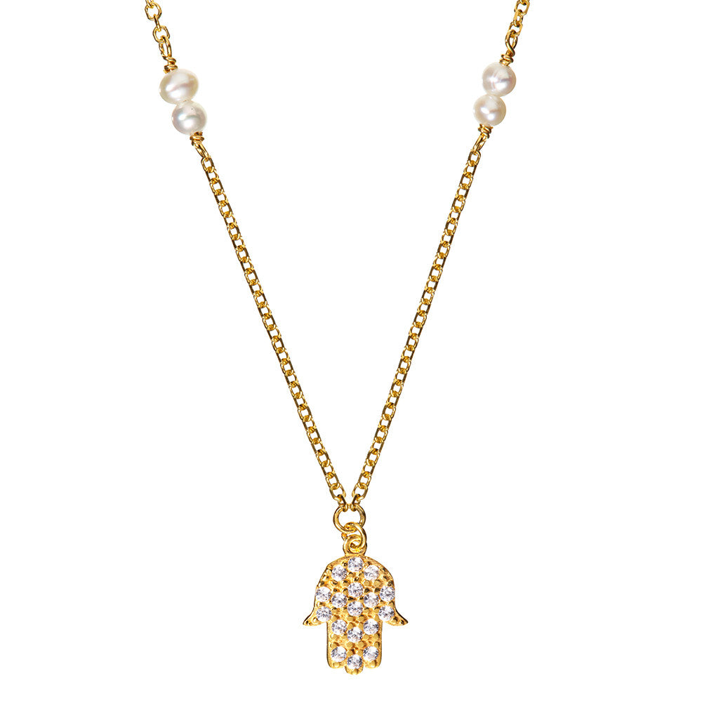 Yellow Gold Hamsa Necklace | Vamp London Jewellery