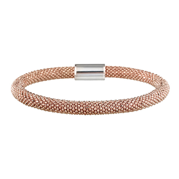 Rose Gold Bold Mesh Bracelet | Vamp London Jewellery