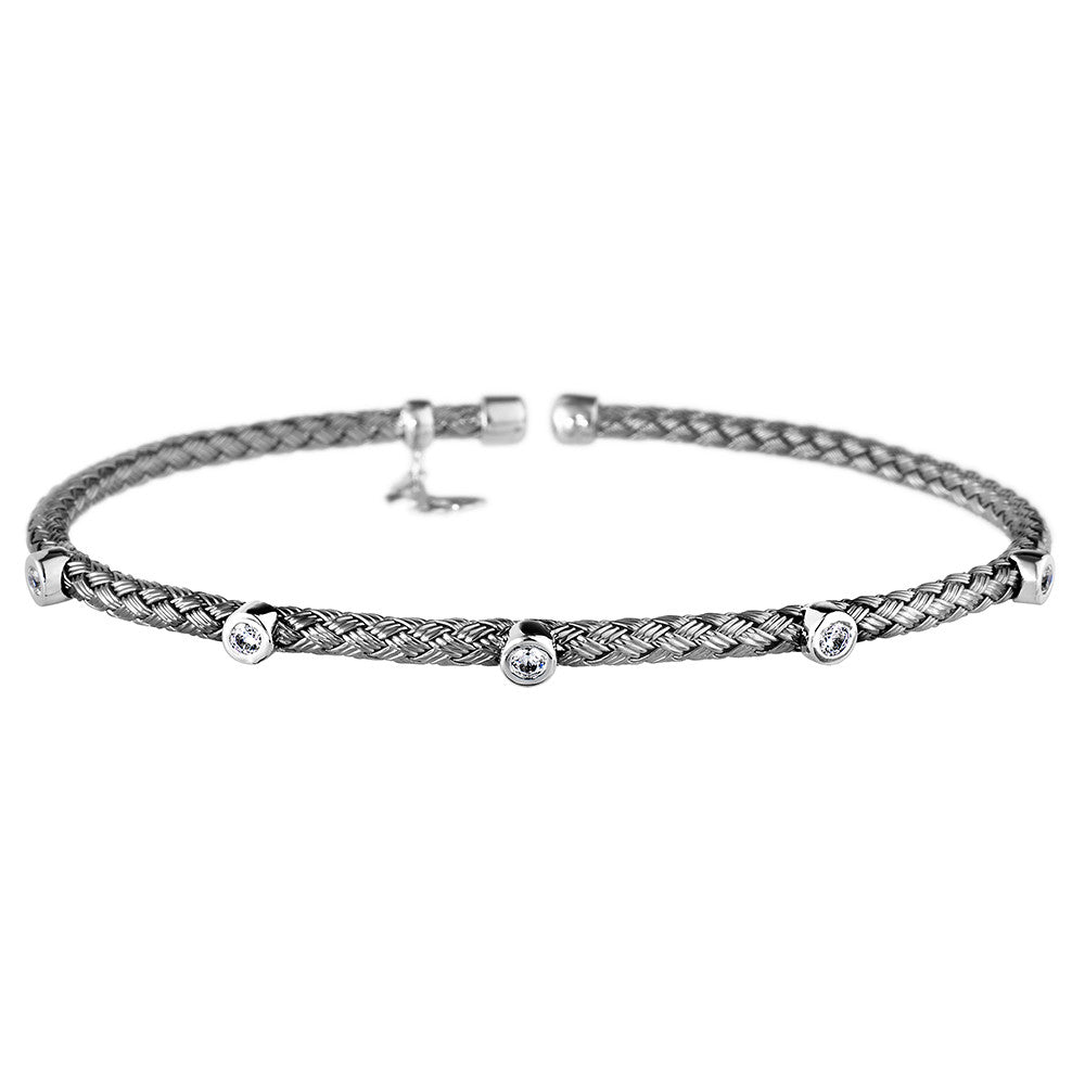 Oxidised Bracelet 5 CZ | Vamp London Jewellery