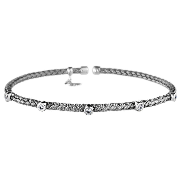 Oxidised Bracelet 5 CZ | Vamp London Jewellery