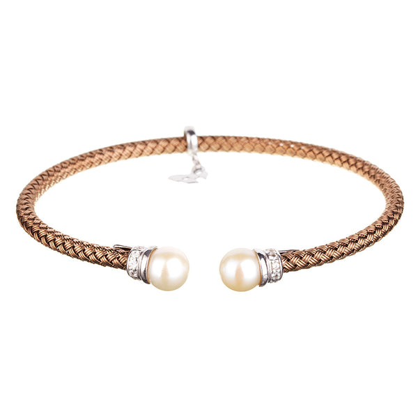 Chocolate Gold Pearl Bracelet | Vamp London Jewellery